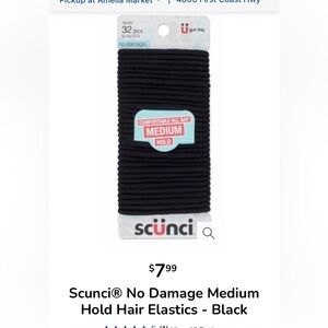 Scunci No Damage Medium Hold Hair Elastics in Black 32 pcs NEW